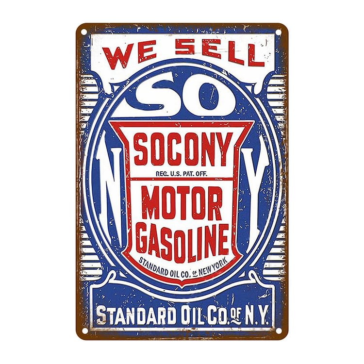 Socony Motor Gasoline Exxon Mobil - Vintage Tin Signs/Wooden Signs - 20*30cm/30*40cm