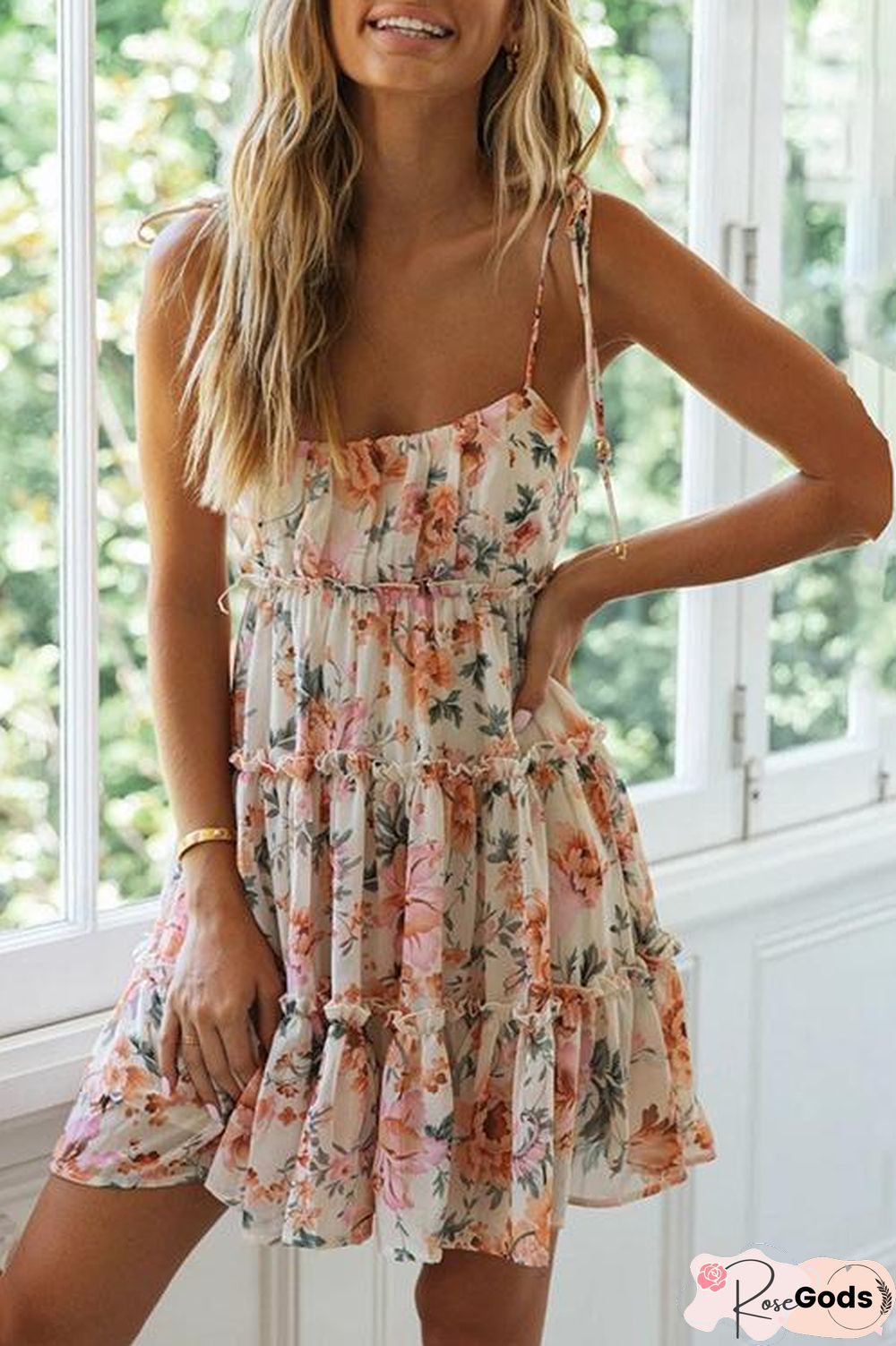 Bohemia Floral Print Slip Mini Dress