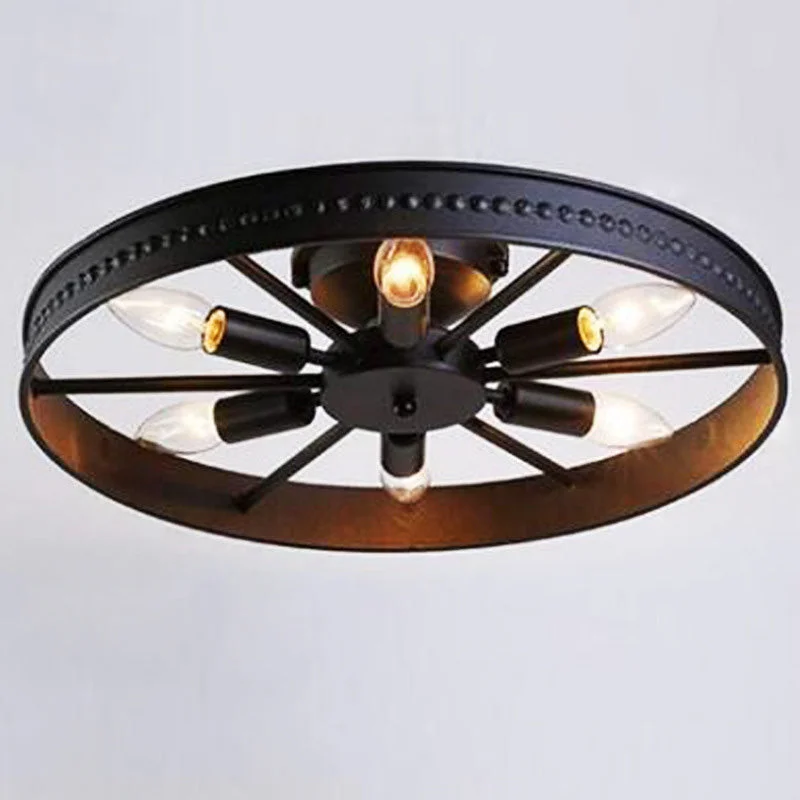 Industrial Style American Retro Wrought Iron Ceiling Lamp Personality and Creativity