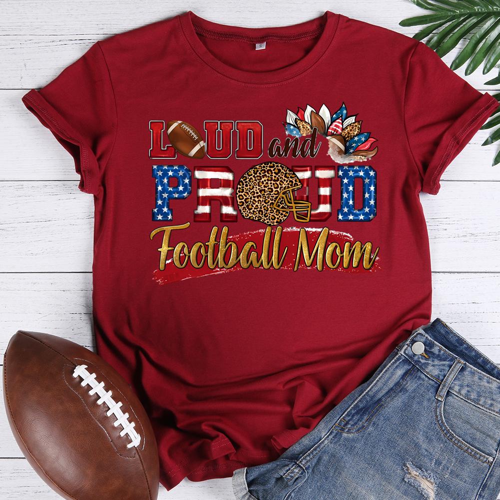 loud proud football mom Round Neck T-shirt-0022679-Guru-buzz