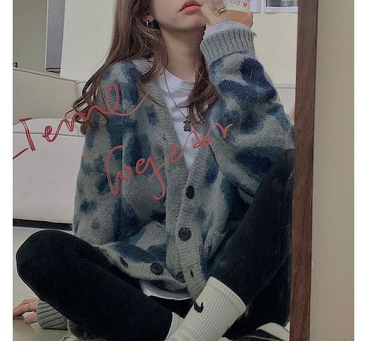 Leopard Loose-Fit Cardigan ZL34