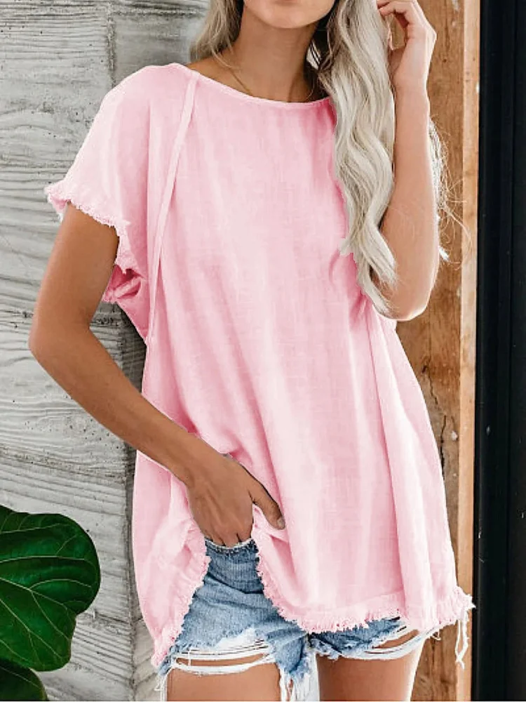 Pullover Loose Fitting Lantern Sleeve T-shirt socialshop
