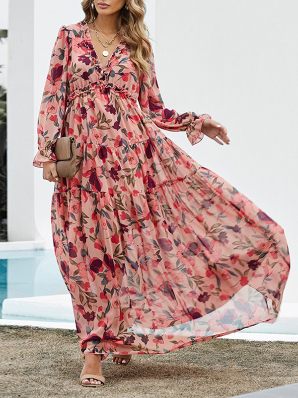Floral Print Maxi Dress with Long Sleeves for Women - Daniela main image 1