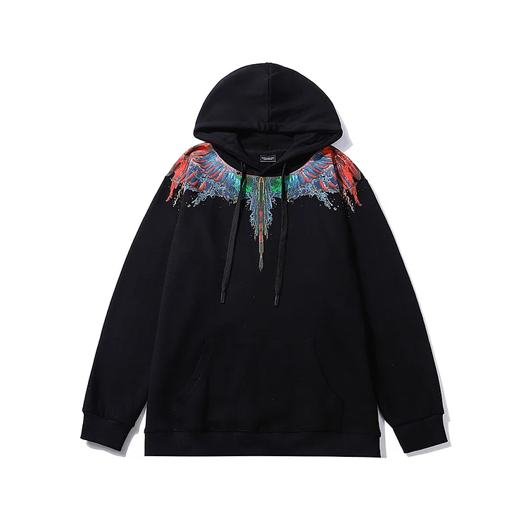 Man's clothing Colorful drop wings print hoodie Marcelo Tide feather fall/winter hoodie_ ecoleips_old