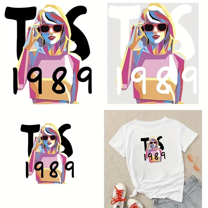 3pcs 1989 Pattern Printing Iron On Stickers Music Lovers Heat Transfer Stickers For DIY T-Shirt Jean Hats Bags Decoration-Guru-buzz