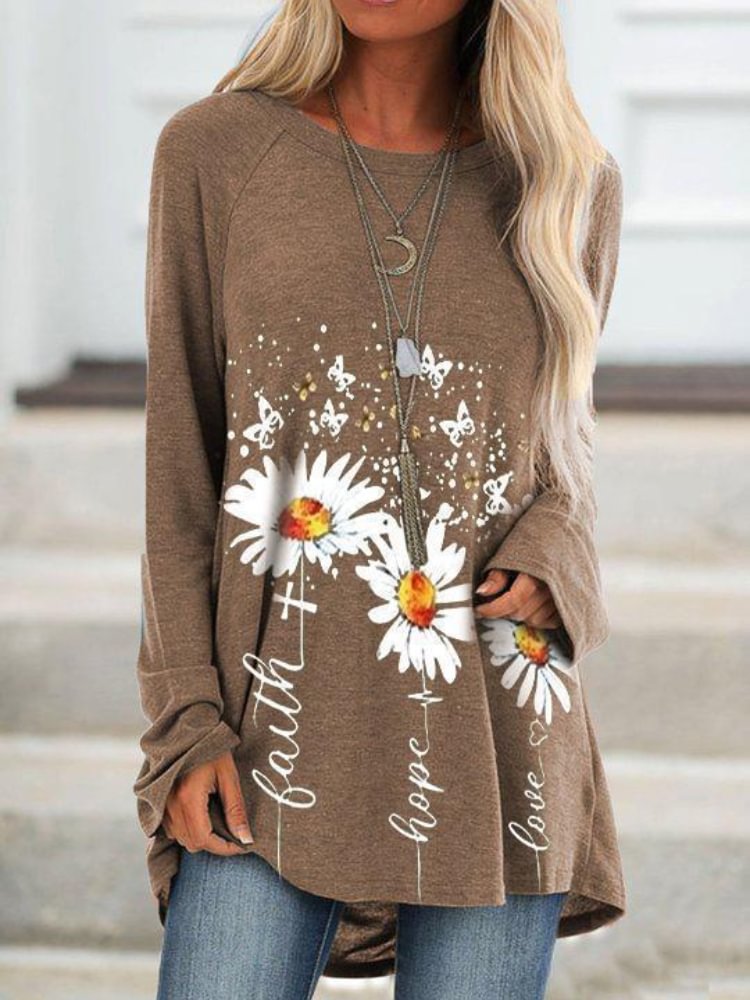 Faith Hope Love Daisy A Line T Shirt