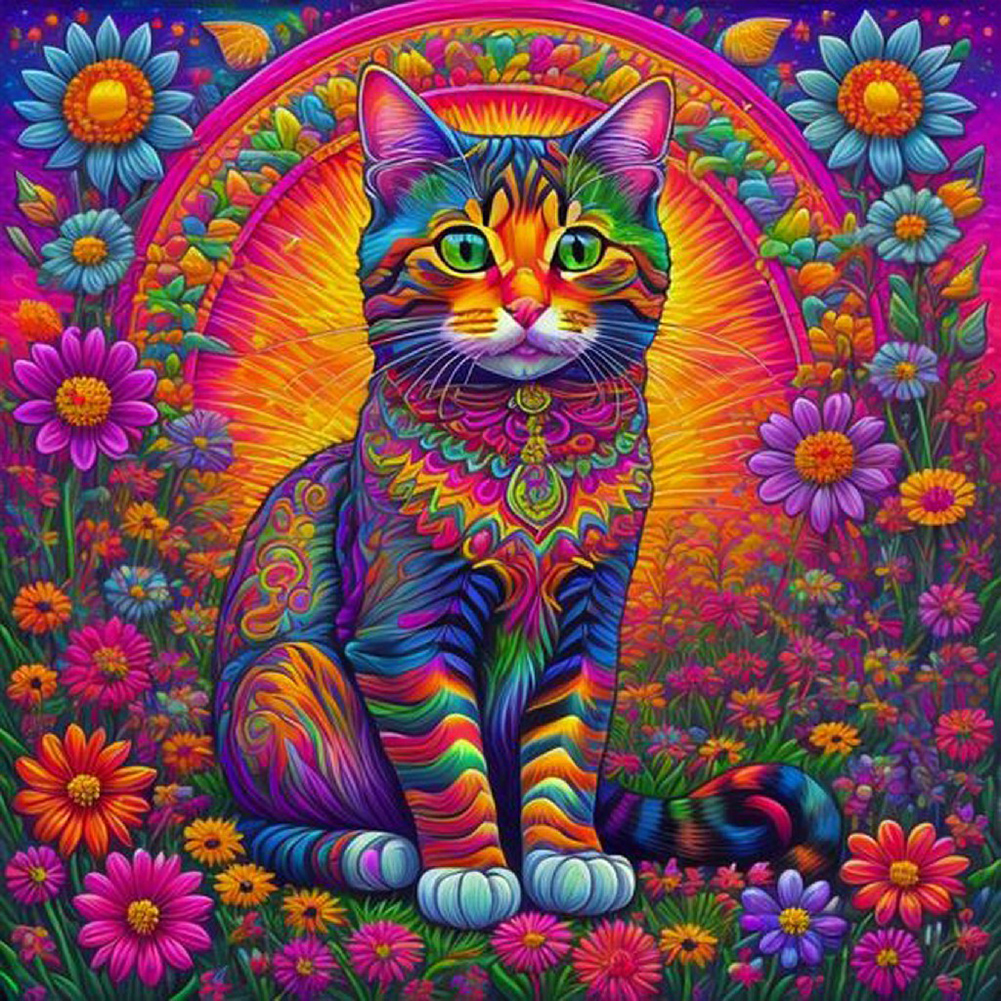 The Cat 30*30cm(canvas) full round drill diamond painting