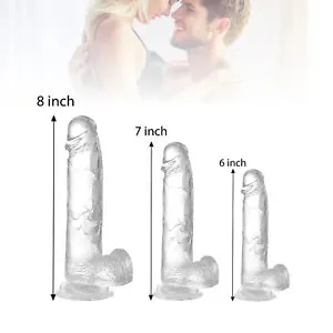 pornhint Pornhint 6/7/8 Inch Soft Realistic Dildo,Clear Dildos with Suction Cup Sex