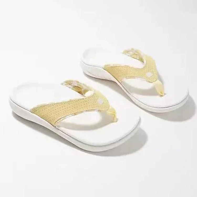 Beach Casual Flat Round Head Large Size People Word Drag Shoes