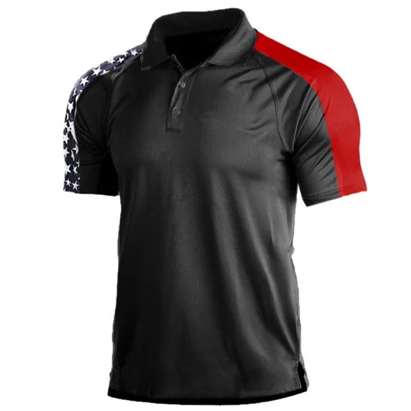 Men's Simple Classic Contrast Color Polo-Shirt