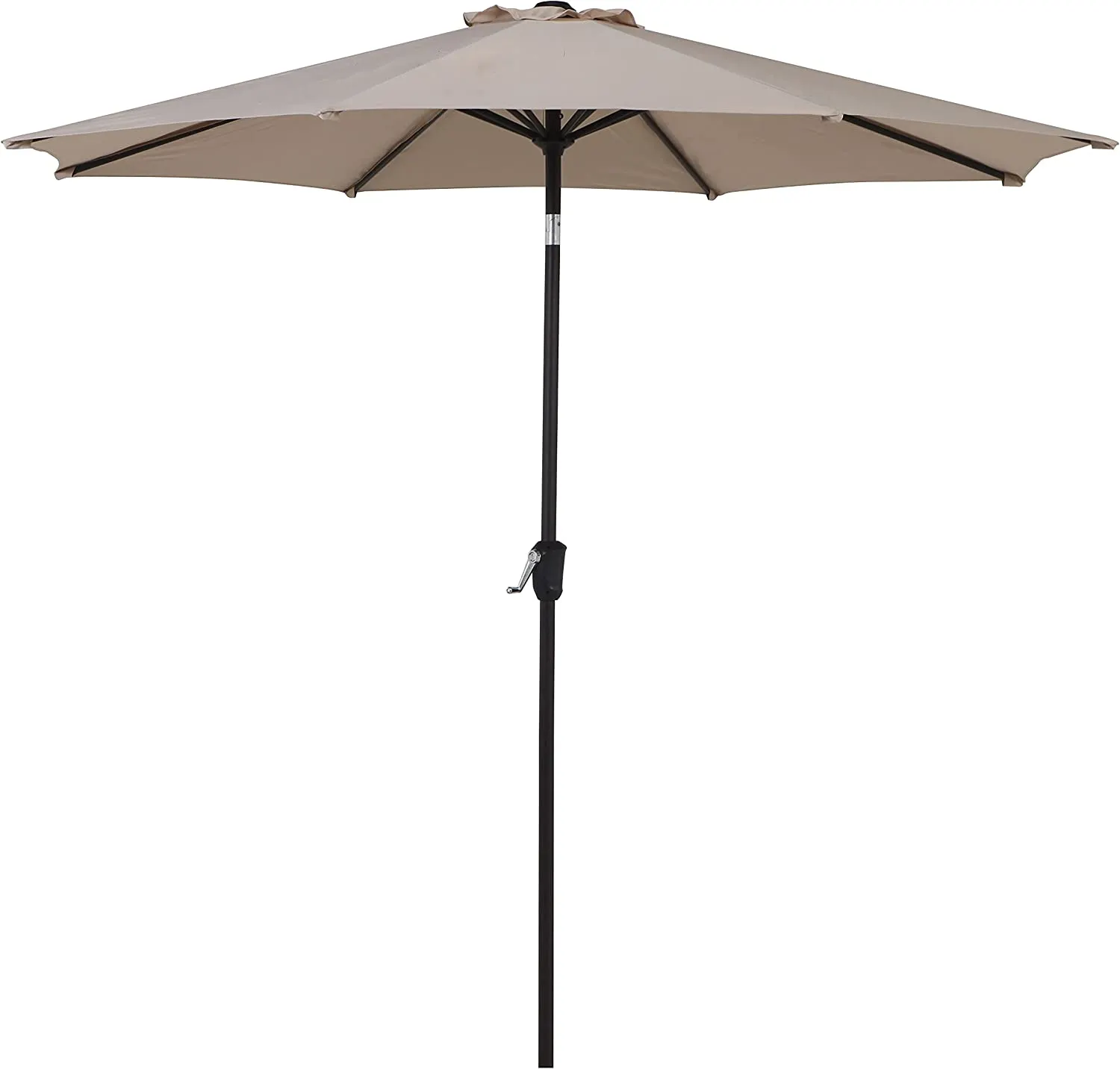 9 FT Patio Umbrella with Auto Crank and Push Button Tilt Champagne