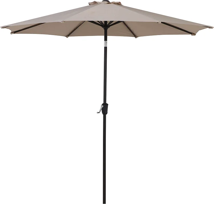9 FT Patio Umbrella with Auto Crank and Push Button Tilt 