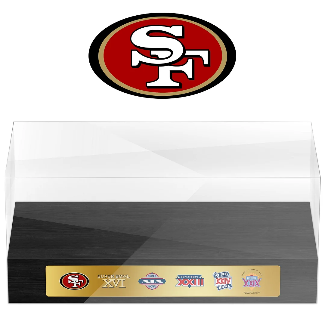 San Francisco 49ers Super Bowl Championship Trophy Ring Display Case