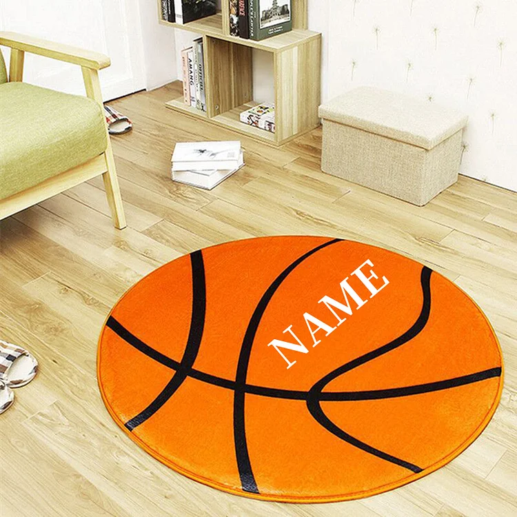 Personalized Kids Basketball Round Rug|R131