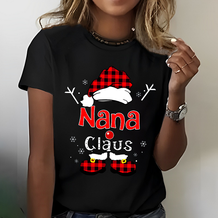 Christmas Grandma Claus Snowflake T-shirt