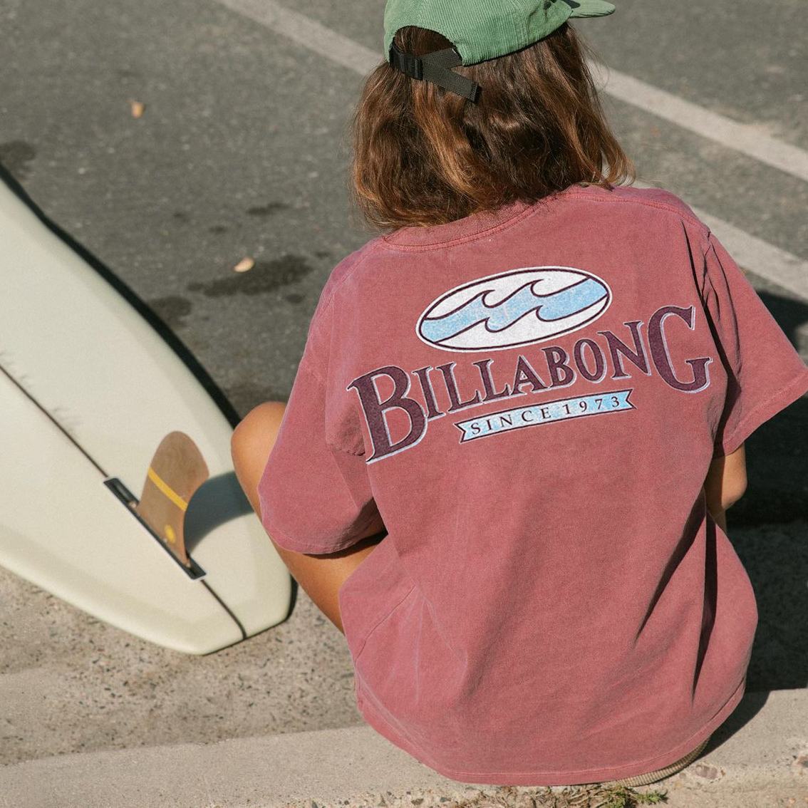 Relaxed Vintage Print Surf T-Shirt / [blueesa] /