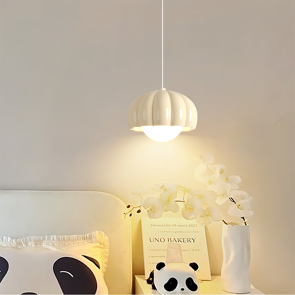 Creamy Pumpkin Metal Pendant Light