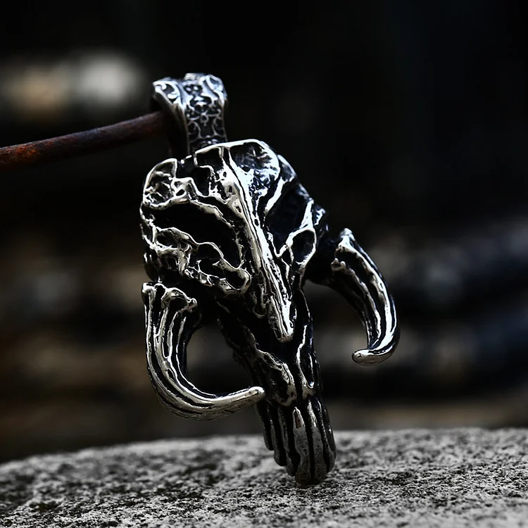 Gothic Sheep Head Skull Stainless Steel Necklace