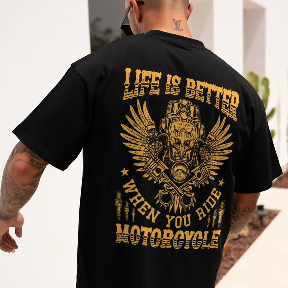 Life Is Better When You Ride Motorcycle Printed Men's T-shirt - Devcarry
