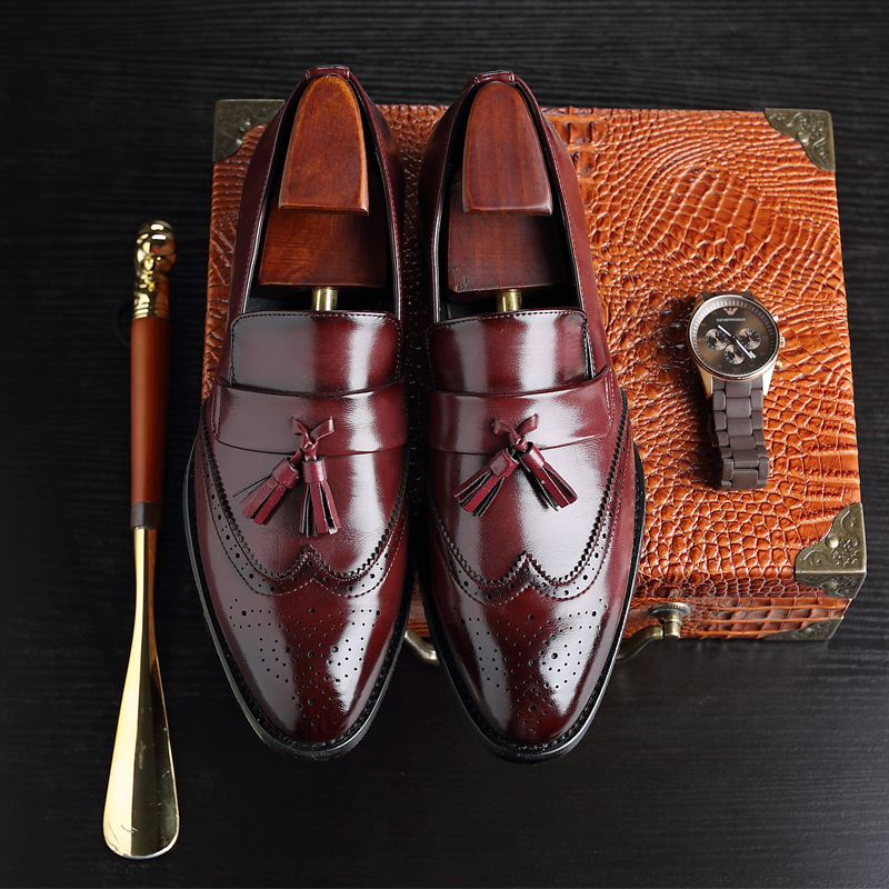Men's Leather Tassel Brogue Dress Shoes | ARKGET