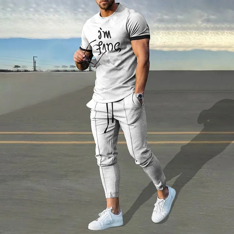 Men's Solid Sports Casual Short Sleeve Shirt And Pants Co-Ord