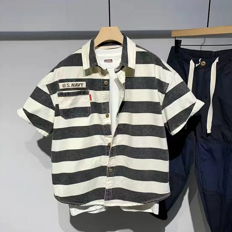 TIMSMEN Prison Stripe Short Sleeve T-Shirt