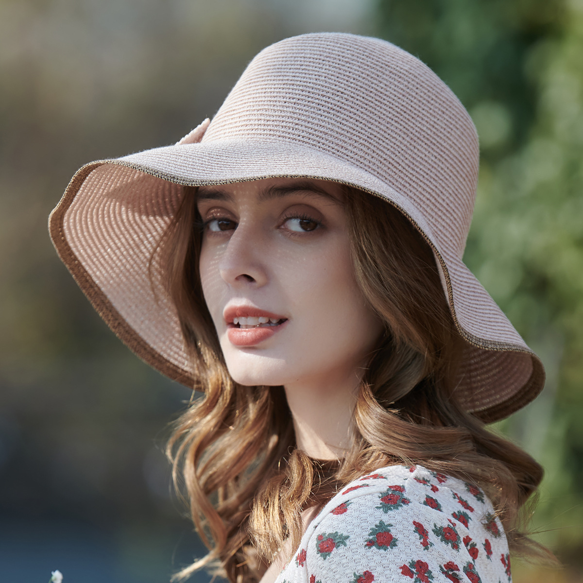 fashion-big-head-circumference-straw-hat-pink