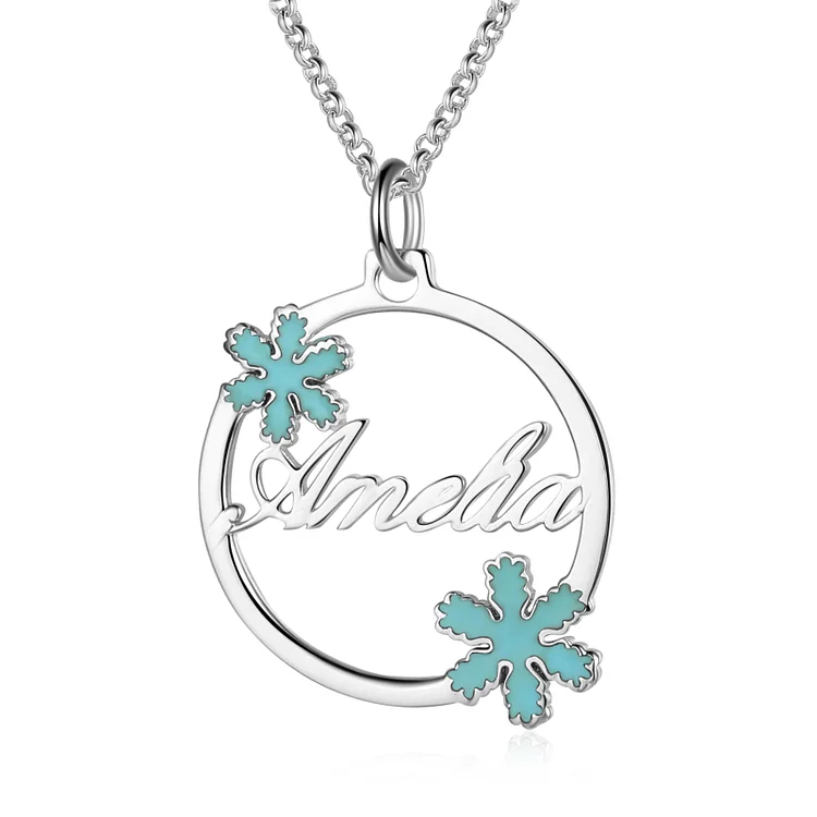 Personalized Snowflake Name Necklace Christmas Gifts for Her