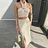 Eslicerpro Knitted 3D Crochet Flower Skirt Sets For Women 2Pcs Halter Backless Crop Tops Elegant Women's Set Split Bodycon Sexy Beach Skirt