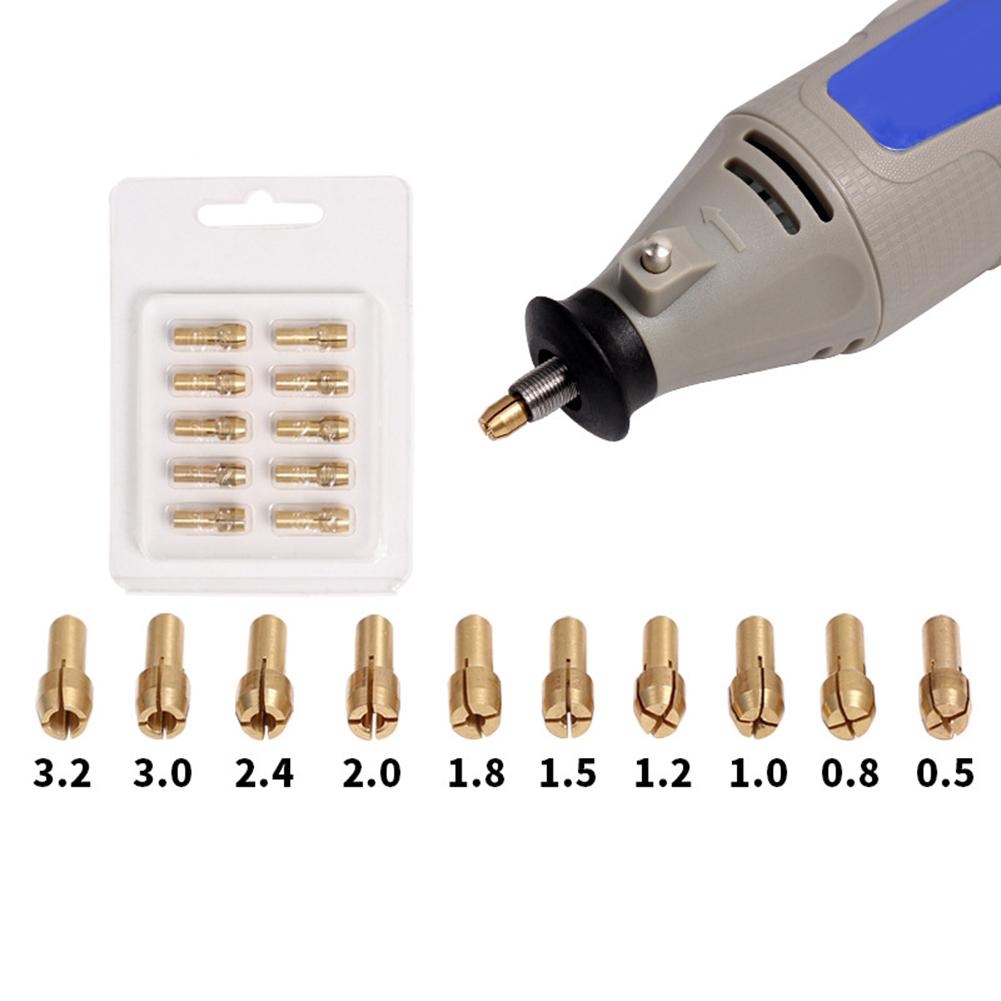 10pcs Mini Brass Copper Collets Chucks for Twist Drill Motor Shaft Grinder, 501 Original
10pcs Mini Brass Copper Collets Chucks for Twist Drill Motor Shaft Grinder, 501 Original