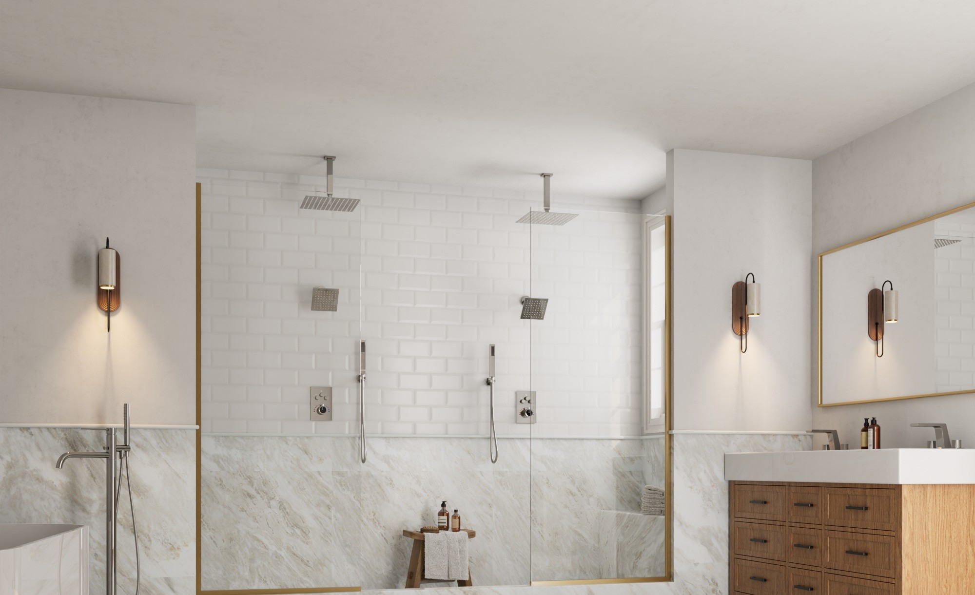 Dual Rainfall Showerheads