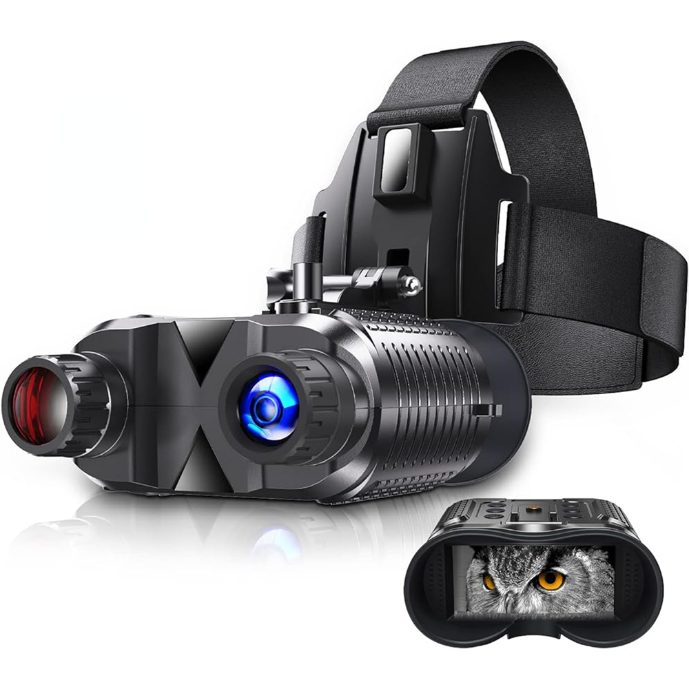 BekinTek 4K Helmet Mountable Night Vision Binoculars Head-mounted Telescope Rechargeable Goggles 7x IR Infrared Full Dark Observing Optics 8x Digital Zoom 4K Video 36M Photo Support 360P ENV Mode 4 Color Effect