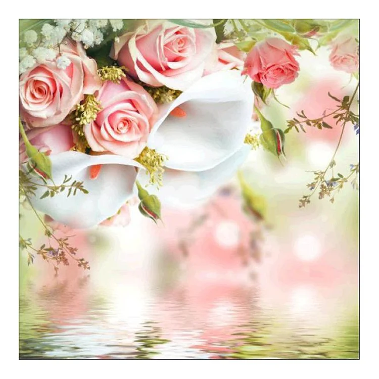 Rose Round Drill Diamond Painting 30X30CM(Canvas) gbfke
