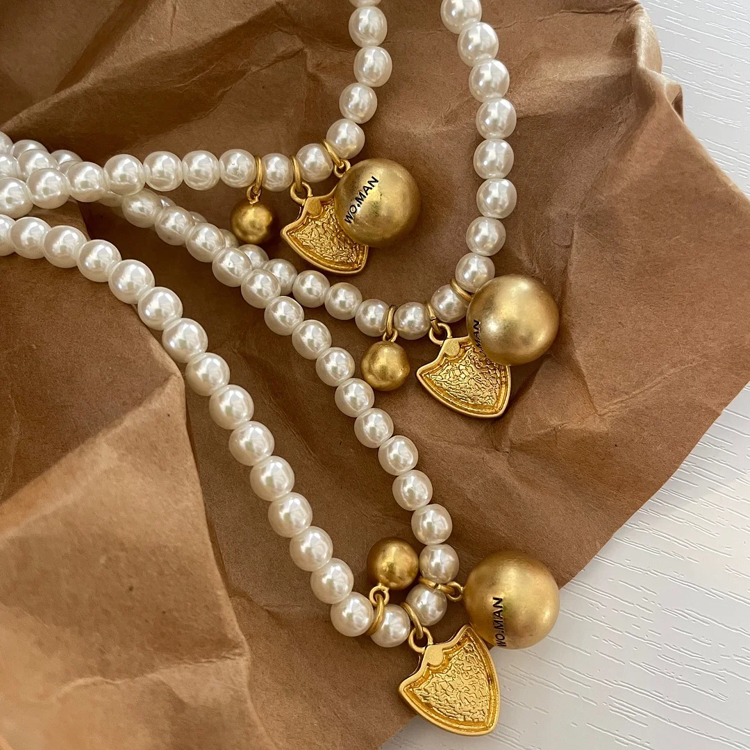 Vintage Gold Ball Shape Necklace