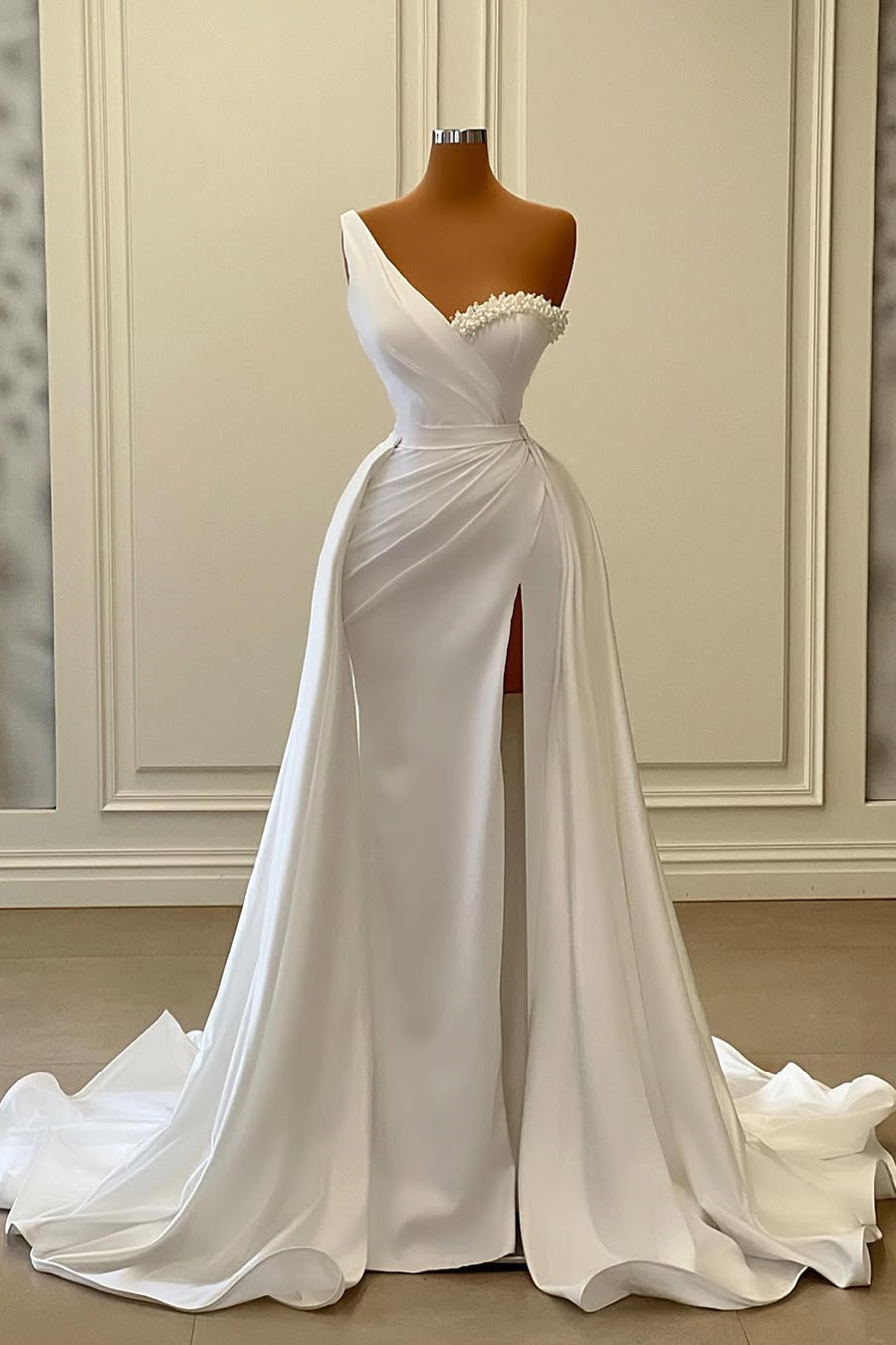 chinese dress ladies Lace Waist Sheer and High Slit Sweetheart Mermaid Wedding Dress