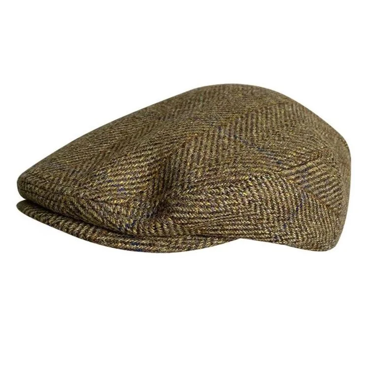 THE PEAKY Marl Flat Hat -Harris Tweed