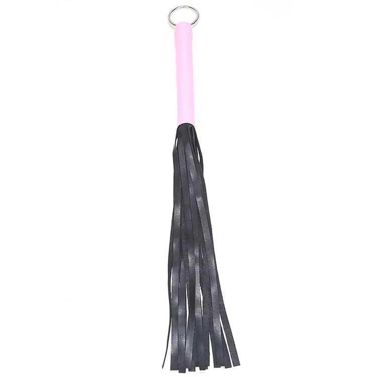 Black Pink Red Large Leather Floggers With Iron Ring