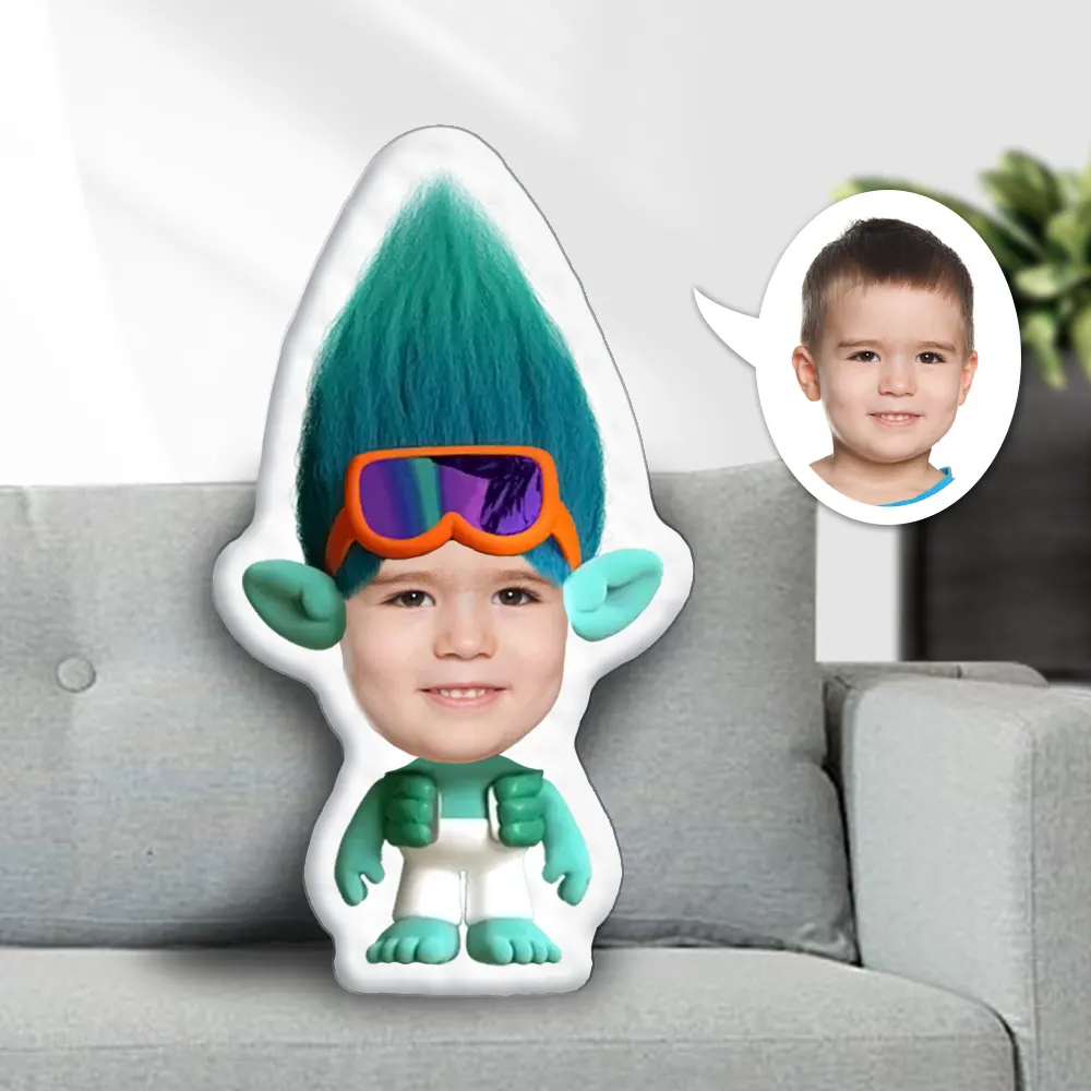 Custom Photo Face Pillow,Trolls Band Together John Dory Face Pillow
