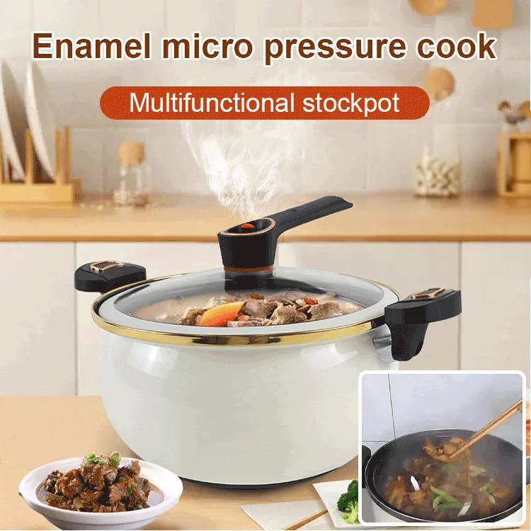 Double Handle 7L Enamel Micro Pressure Cooker（50% OFF）