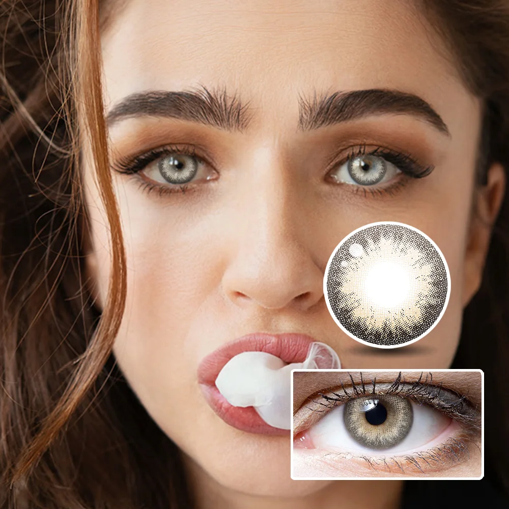 NEBULALENS Cloudy Brown Yearly Prescription Colored Contact Lenses NEBULALENS