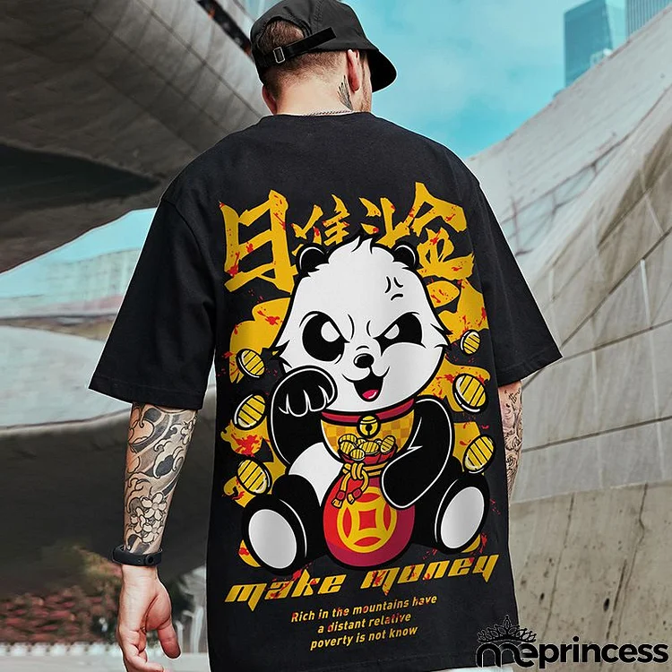 Men Plus Size Casual Half Sleeve Round Neck Graphic Printed Loose T-shirt