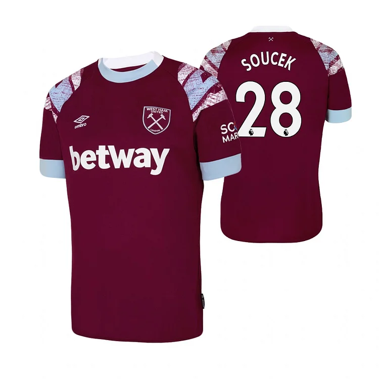 West Ham Tomas Soucek 28 Home Shirt Kit 2022-2023