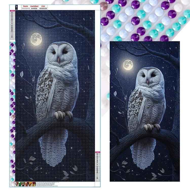 Owl - Full Round - Diamond Painting(40*80cm)