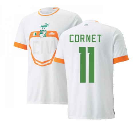 Ivory Coast Maxwel Cornet 11 Away Shirt Kit 2022-2023