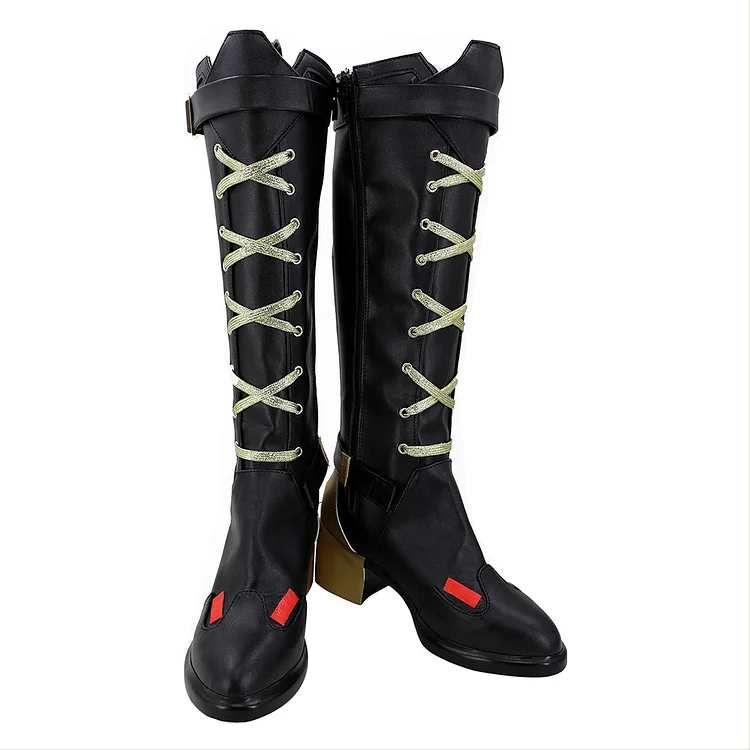 Overwatch Ashe Elizabeth Caledonia Cosplay Black Shoes Boots Halloween Props