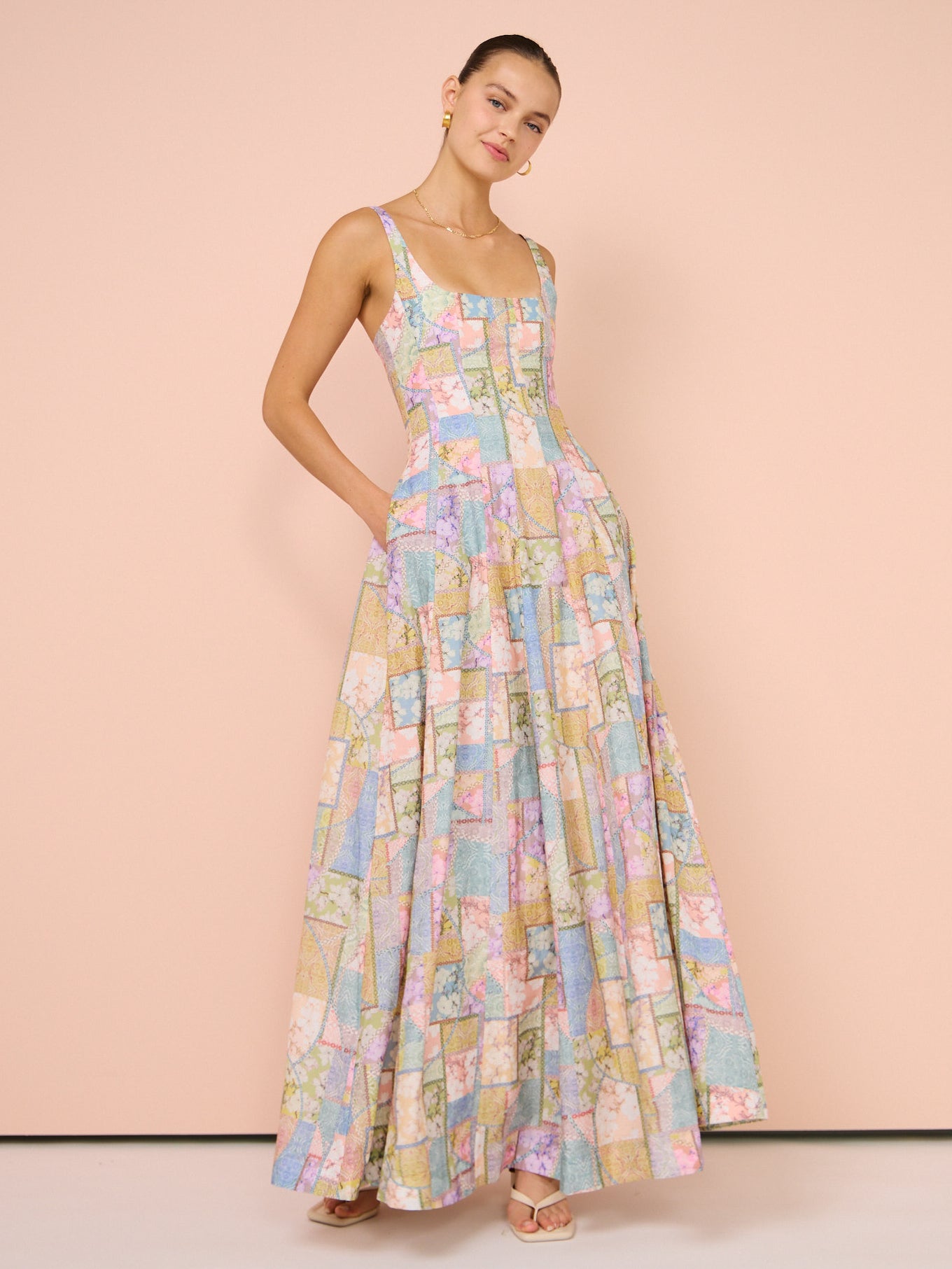 aqua blu claudette dress Claudette Dress (Brindle print)