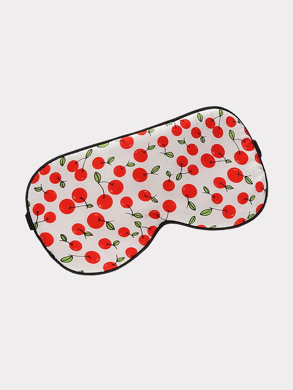 Silk Eye Mask High-end Cherry Pattern Style
