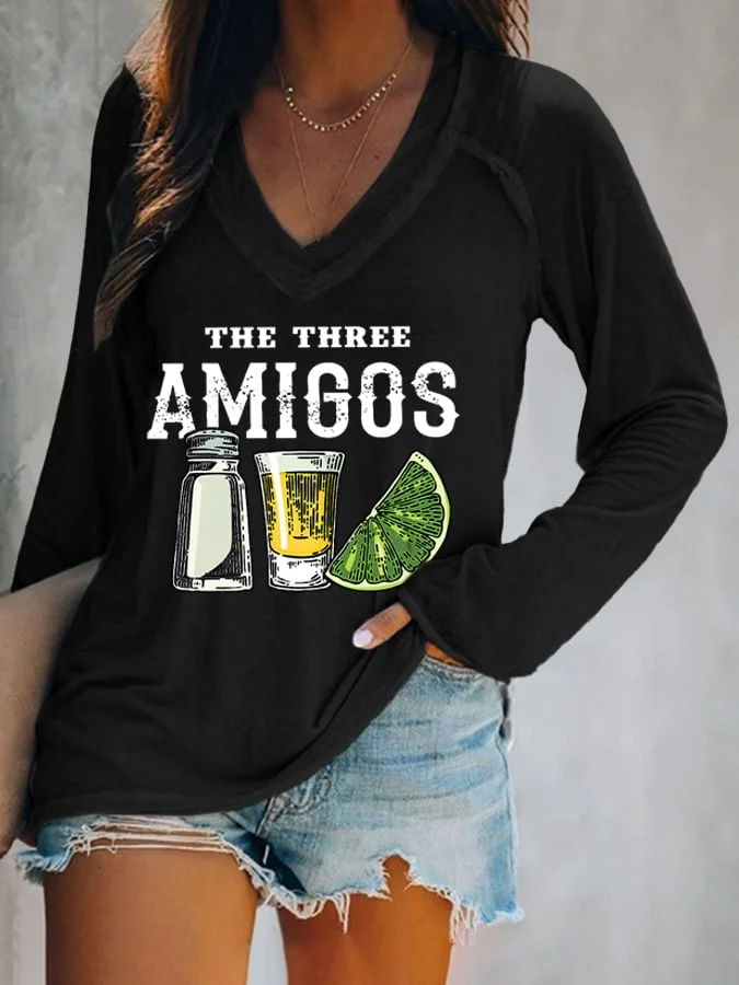 Women's The Three Amigos Cinco De Mayo Print T-Shirt