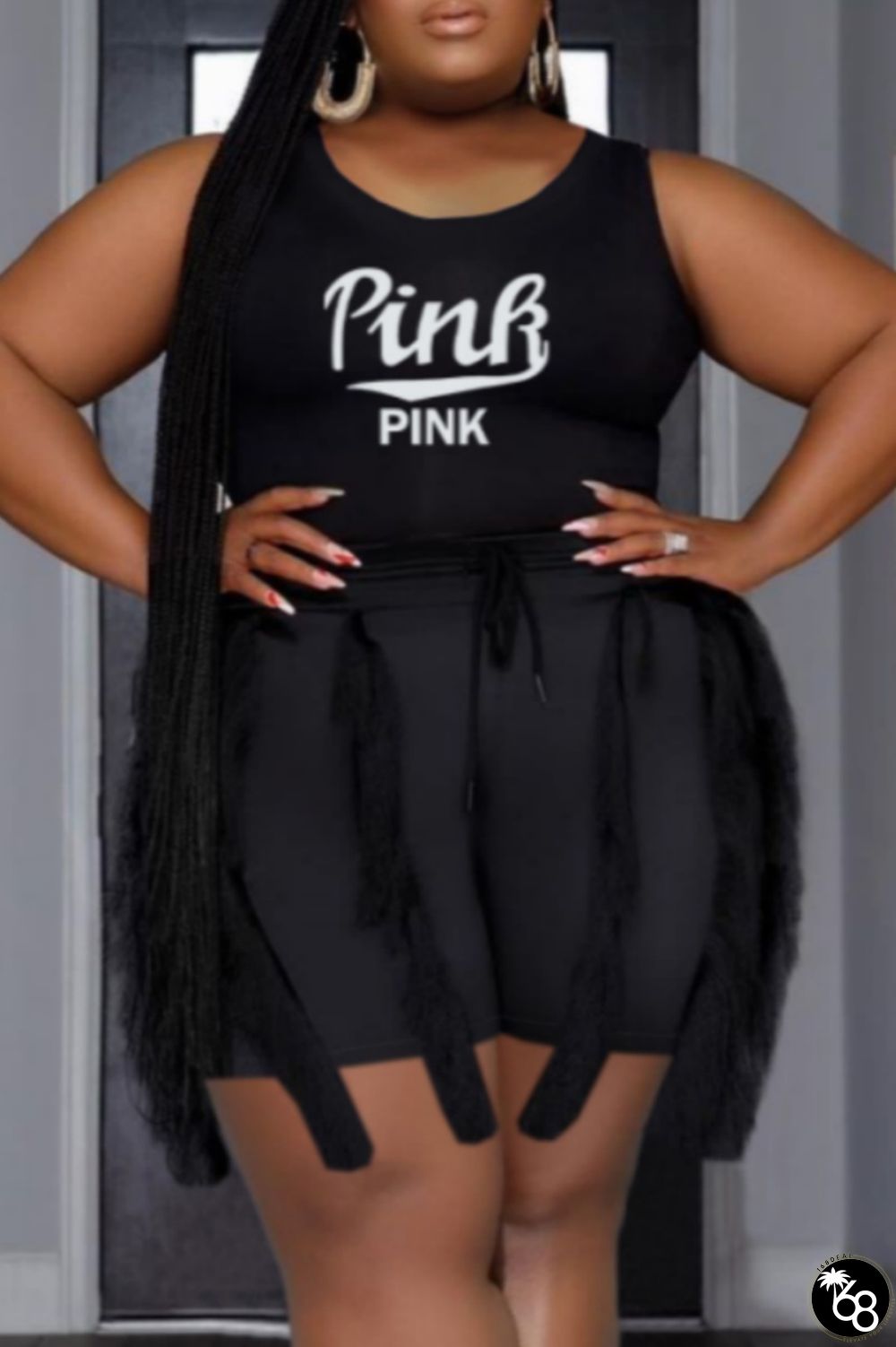 Casual Print Tassel Patchwork O Neck Plus Size Two Pieces | 168DEAL