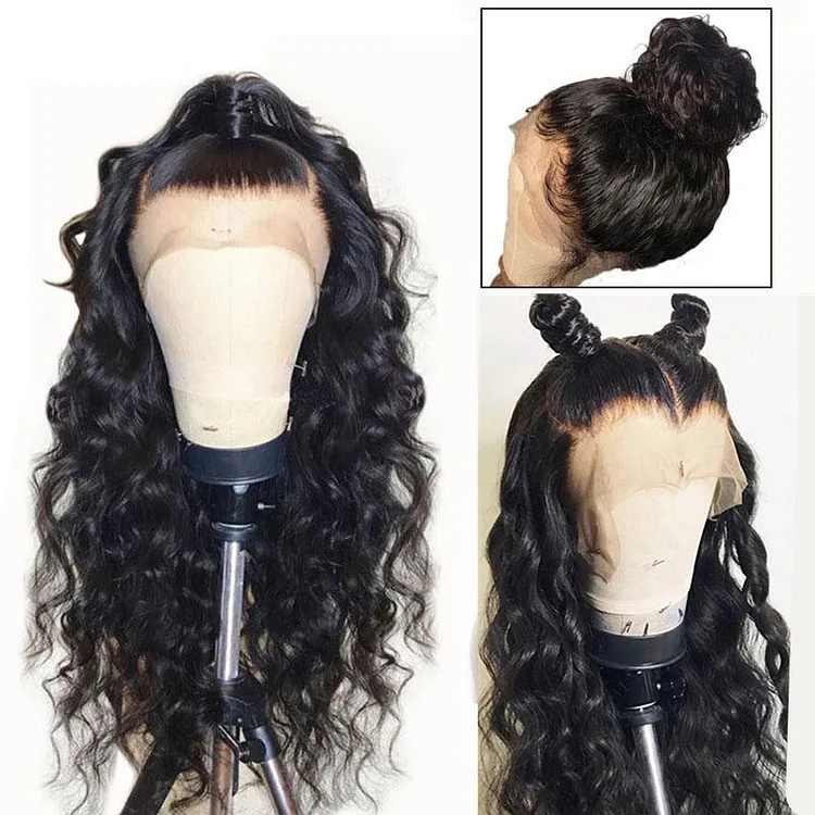 Loose Wave Pre-Made Hairline 360 Lace Frontal Ponytail Wig